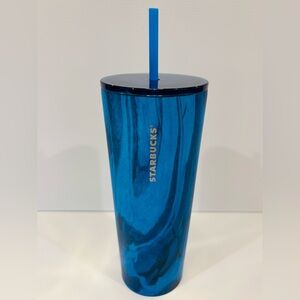 *RARE Starbucks 2017 Blue Marble Stainless Steal 24oz
